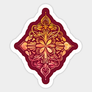 Sunset Art Nouveau Watercolor Doodle Sticker